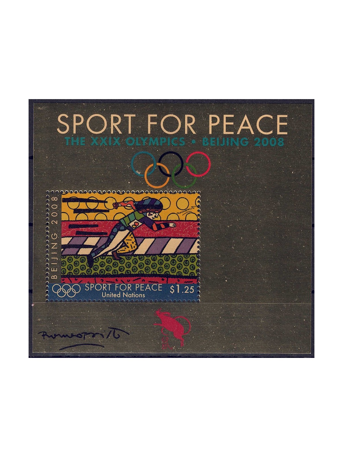 UN NEW YORK 2008 Sport for peace s/s MNH**