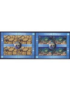 ONU NEW YORK 2008 Cambiamenti climatici 2 BF MNH**