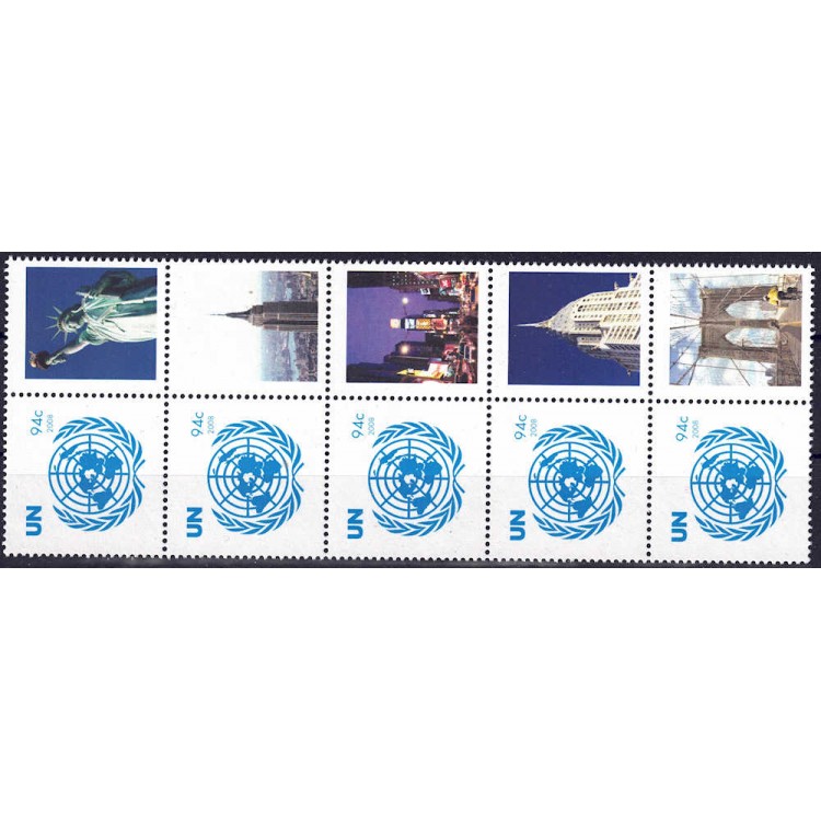 UN NEW YORK 2008 UN emblem (New York) 5v MNH**