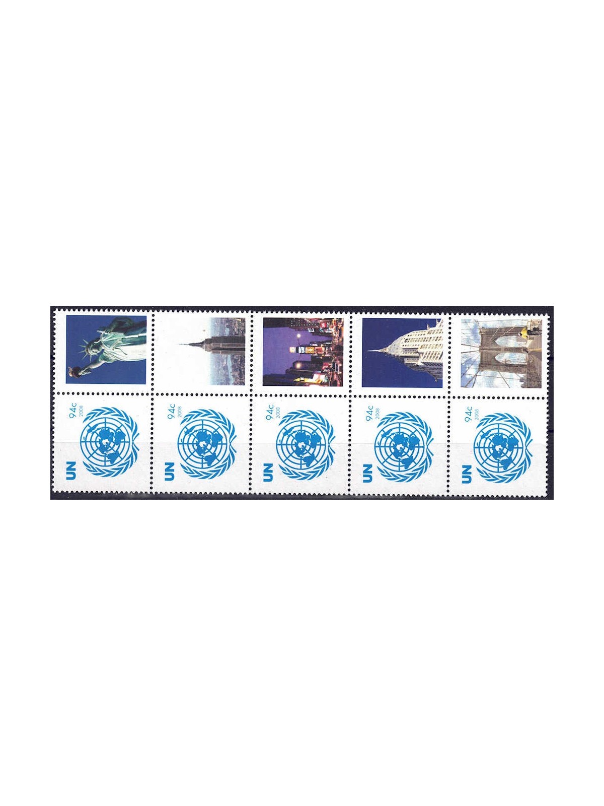 ONU NEW YORK 2008 Emblema dell'ONU (New York) 5v MNH**