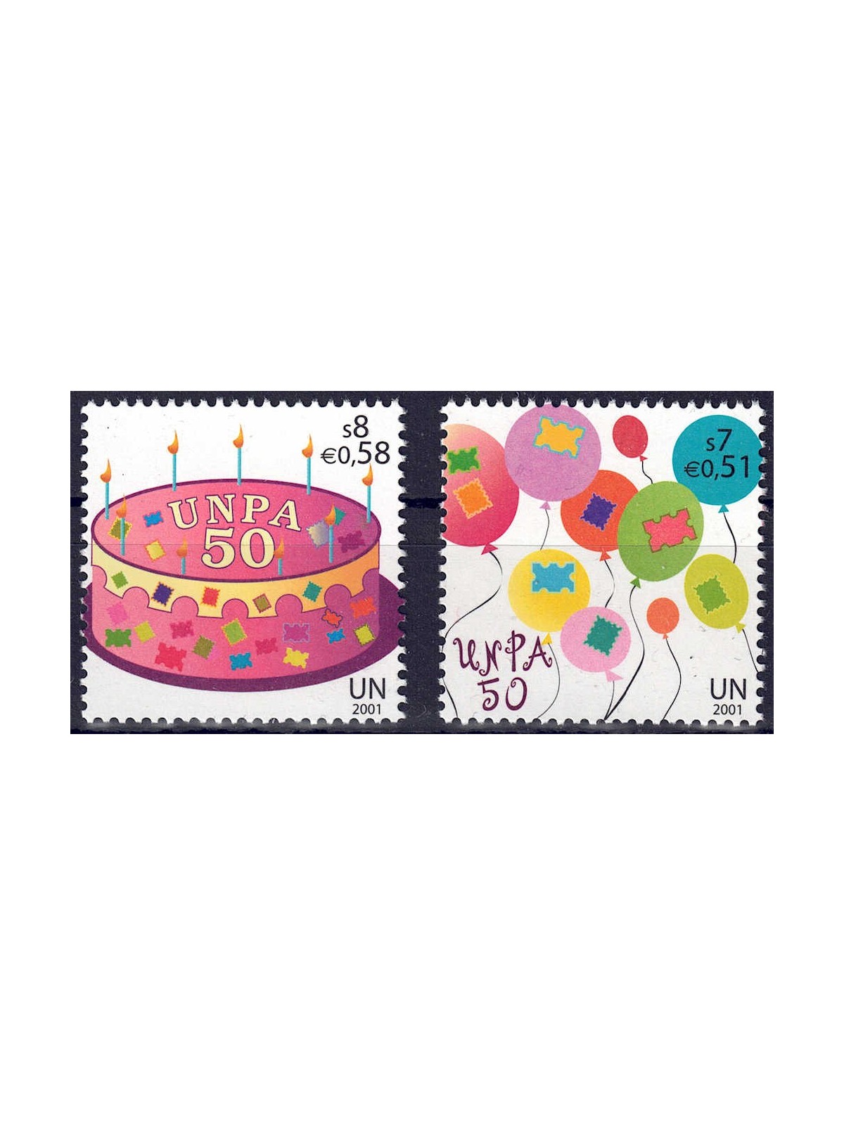 ONU VIENNA 2001 Amministrazione Postale 2v MNH**