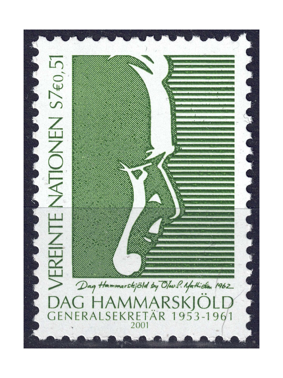 UN VIENNA 2001 Dag Hammarskjold MNH**