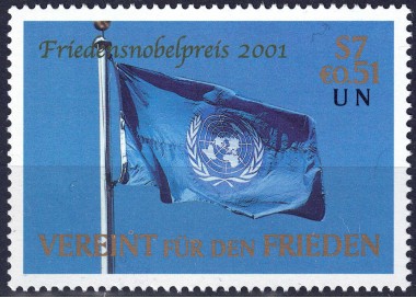UN VIENNA 2001 Nobel Peace Prize MNH**