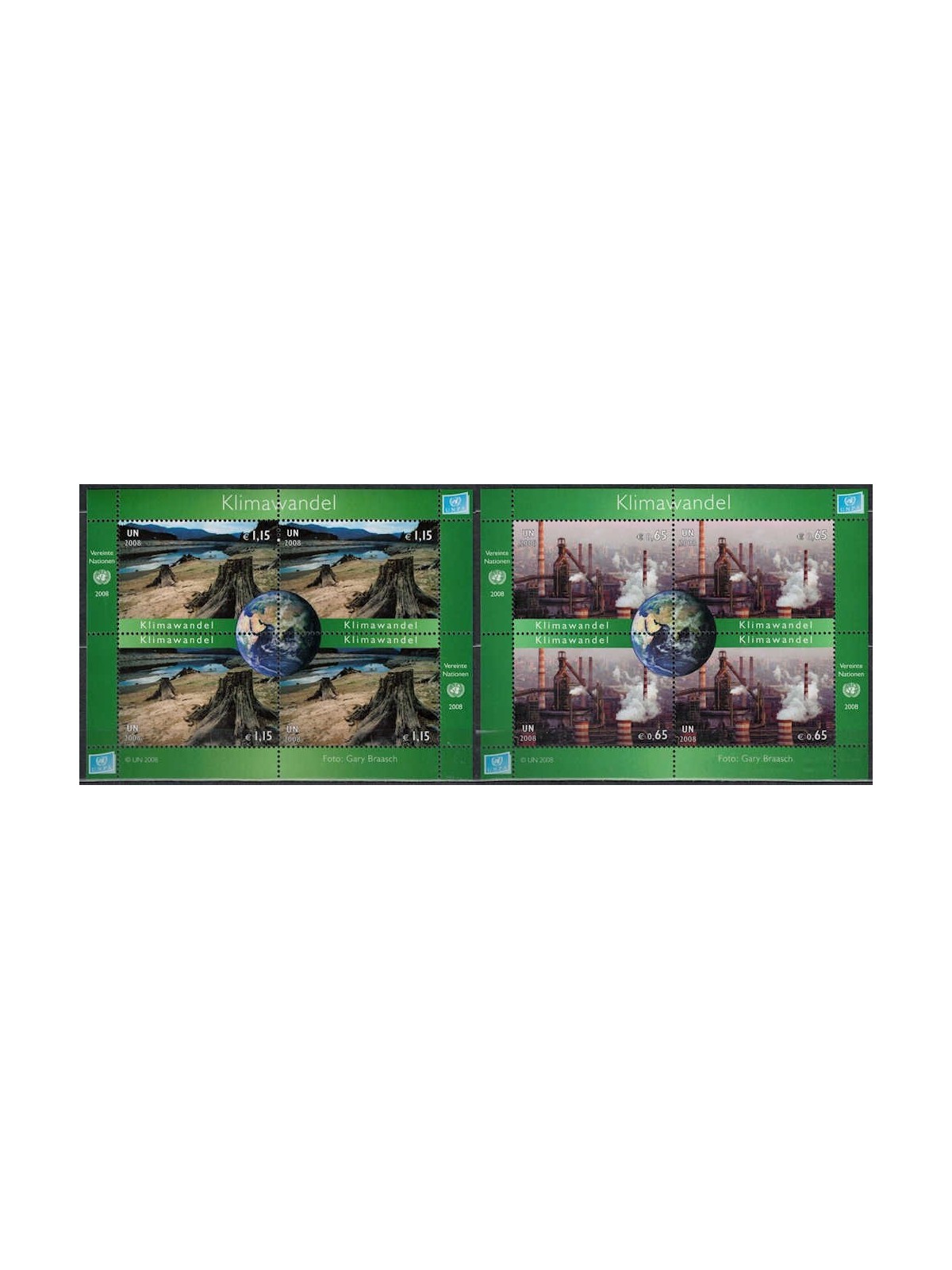 UN VIENNA 2008 Climate change 2 s/s MNH**