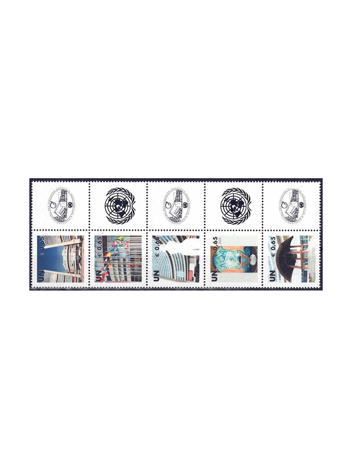 UN VIENNA 2008 Greeting stamps 5v MNH**