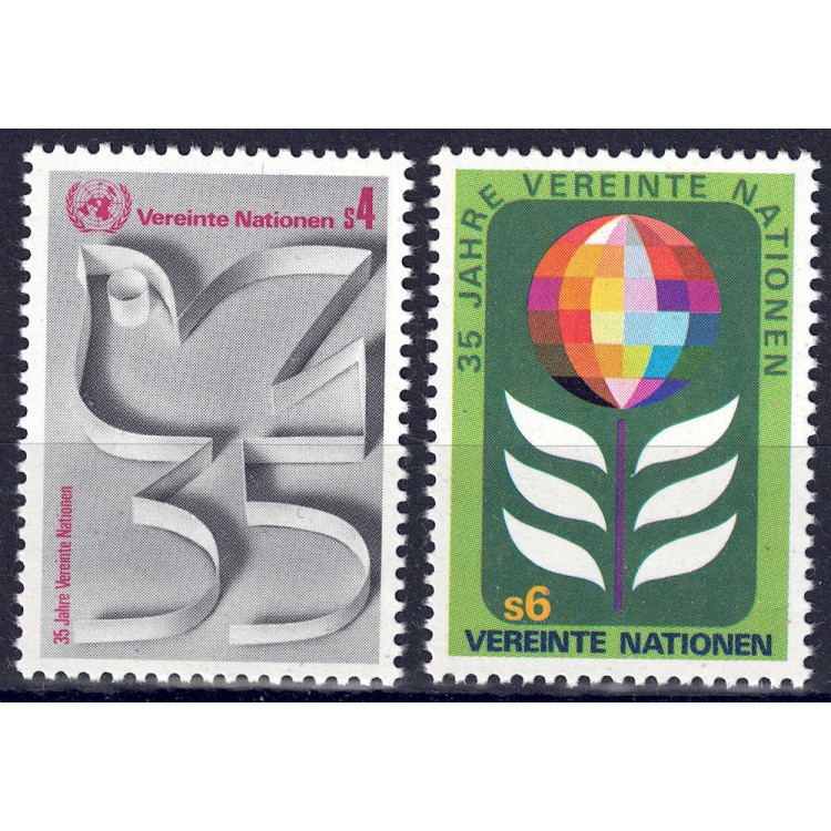 UN VIENNA 1980 Anniversary United Nations 2v MNH**