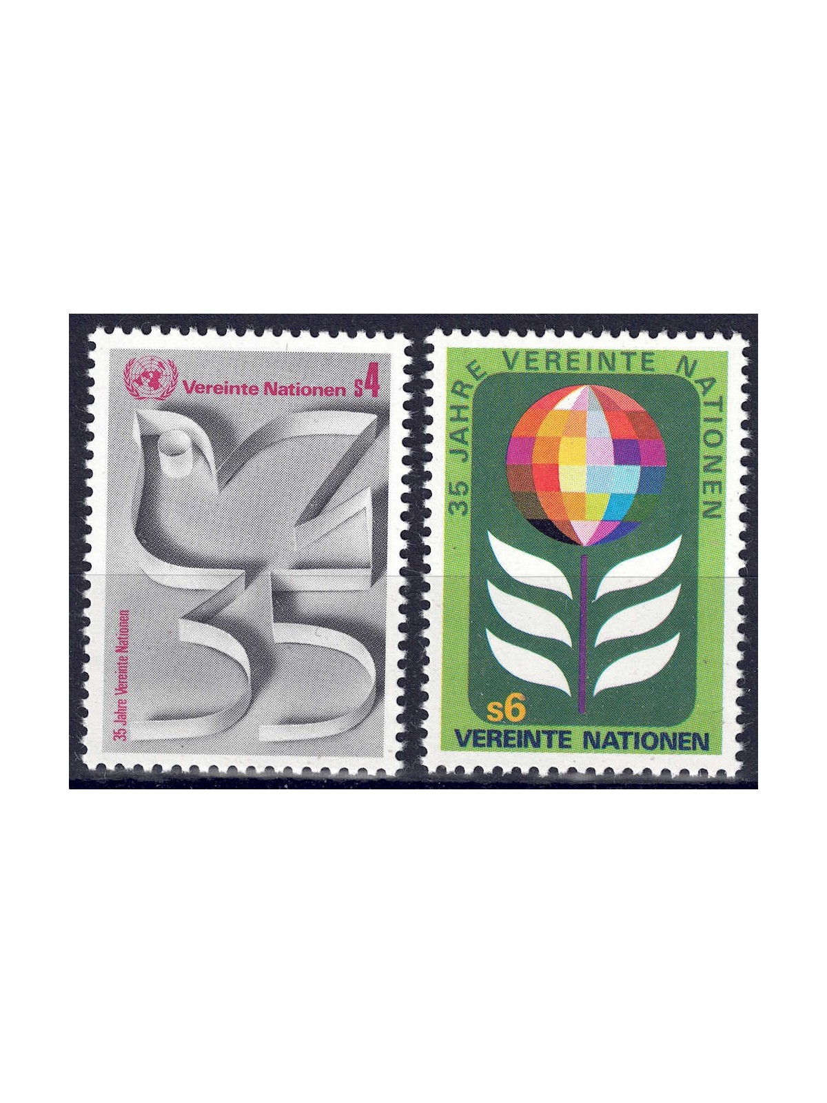 UN VIENNA 1980 Anniversary United Nations 2v MNH**