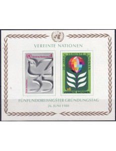 UN VIENNA 1980 Anniversary United Nations s/s MNH**
