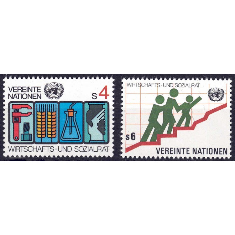 ONU VIENNA 1980 Consiglio economico 2v MNH**