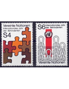 UN VIENNA 1981 Year of the Disabled 2v MNH**