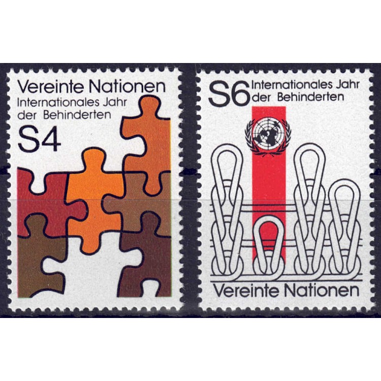 UN VIENNA 1981 Year of the Disabled 2v MNH**