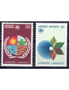 ONU VIENNA 1982 Salvaguardia dell'ambiente 2v MNH**