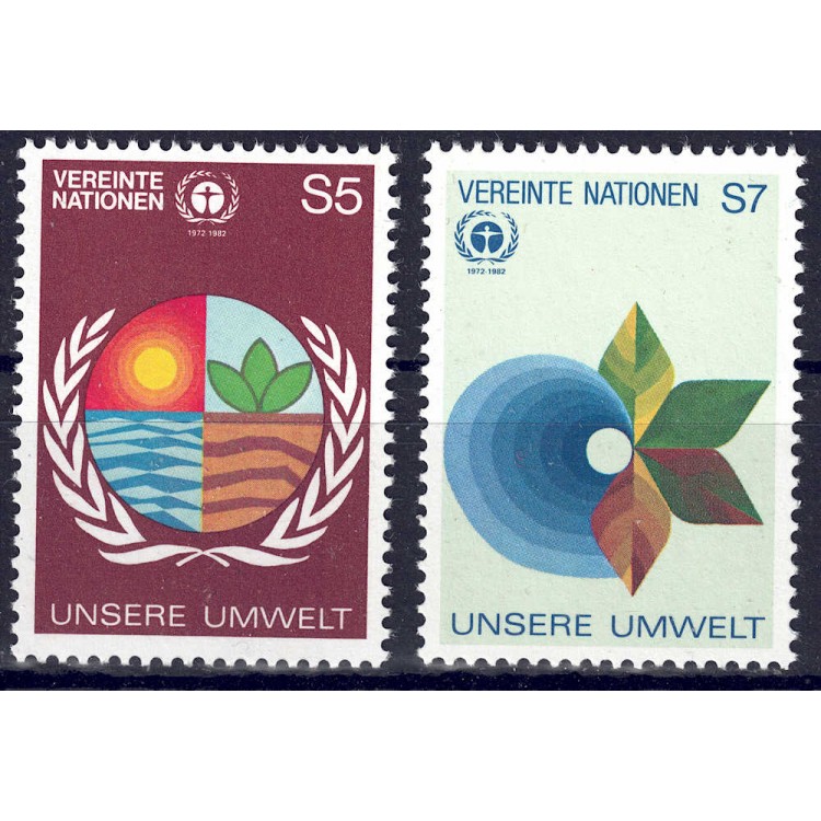 ONU VIENNA 1982 Salvaguardia dell'ambiente 2v MNH**