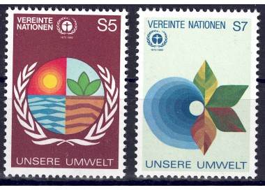 ONU VIENNA 1982 Salvaguardia dell'ambiente 2v MNH**