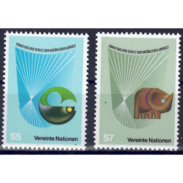 UN VIENNA 1982 Nature Protection 2v MNH**