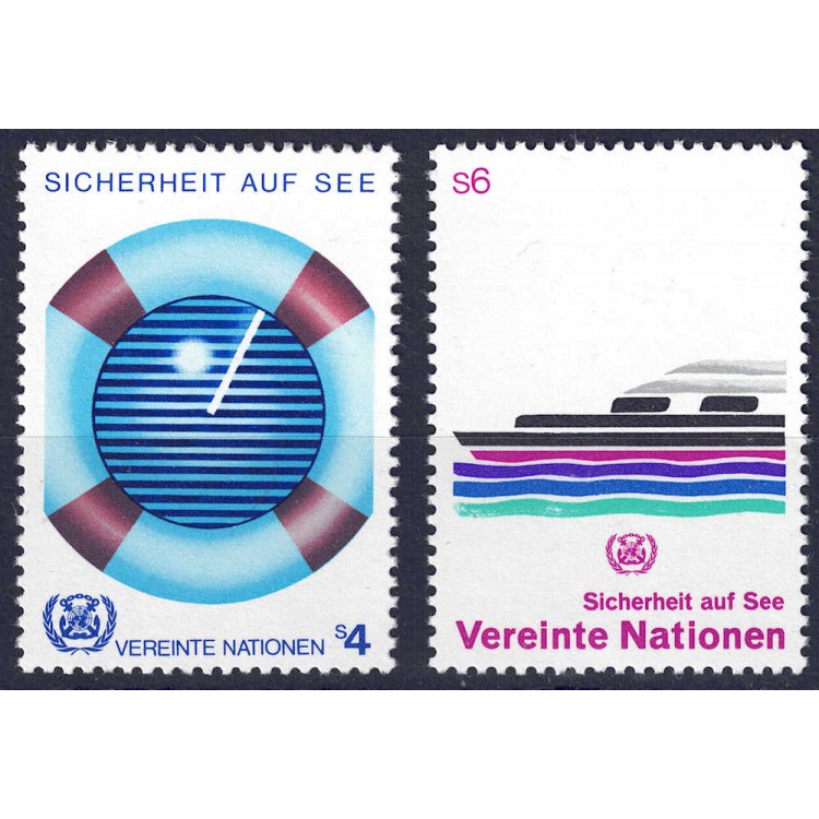 UN VIENNA 1983 Safety at sea 2v MNH**