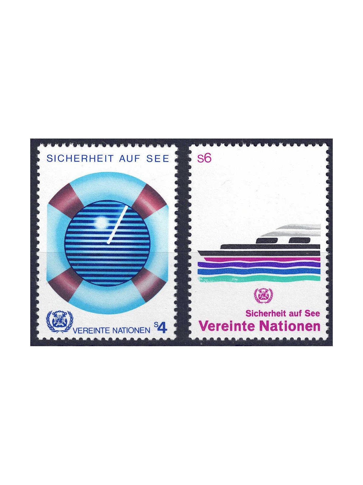 UN VIENNA 1983 Safety at sea 2v MNH**