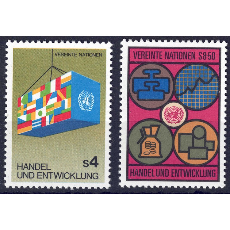 ONU VIENNA 1983 Commercio e sviluppo 2v MNH**