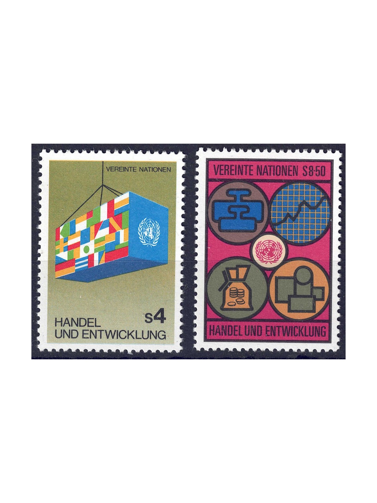 ONU VIENNA 1983 Commercio e sviluppo 2v MNH**