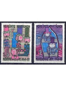 ONU VIENNA 1983 Diritti dell'Uomo 2v MNH**