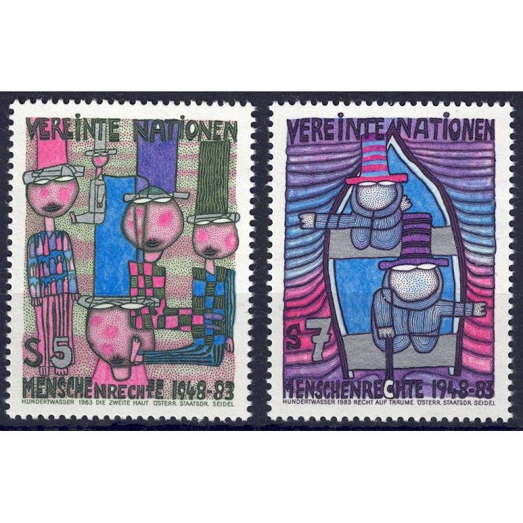 ONU VIENNA 1983 Diritti dell'Uomo 2v MNH**