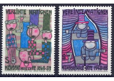 UN VIENNA 1983 Human Rights 2v MNH**