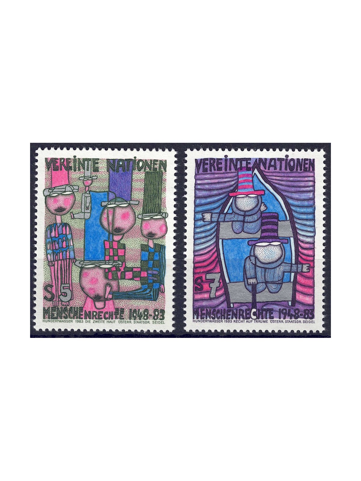 UN VIENNA 1983 Human Rights 2v MNH**