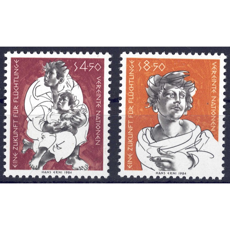 ONU VIENNA 1984 Un avvenire per i rifugiati 2v MNH**