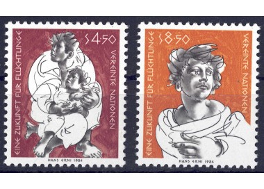 ONU VIENNA 1984 Un avvenire per i rifugiati 2v MNH**