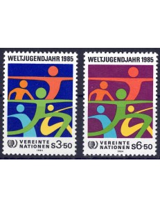 UN VIENNA 1984 Year of Youth 2v MNH**