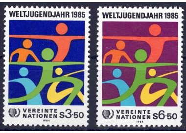 UN VIENNA 1984 Year of Youth 2v MNH**