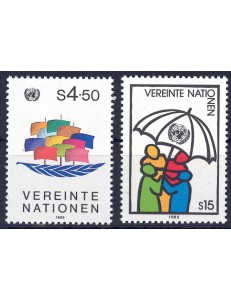 ONU VIENNA 1985 Ordinary series 2v MNH**