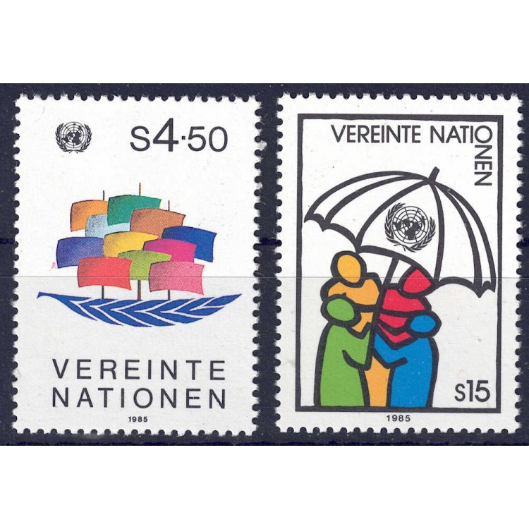 ONU VIENNA 1985 Serie ordinaria 2v MNH**