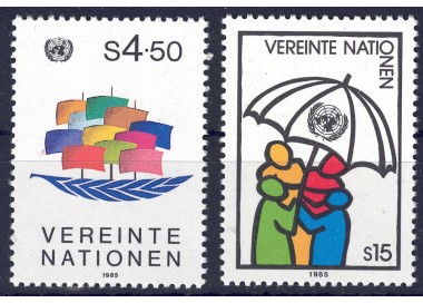 ONU VIENNA 1985 Ordinary series 2v MNH**