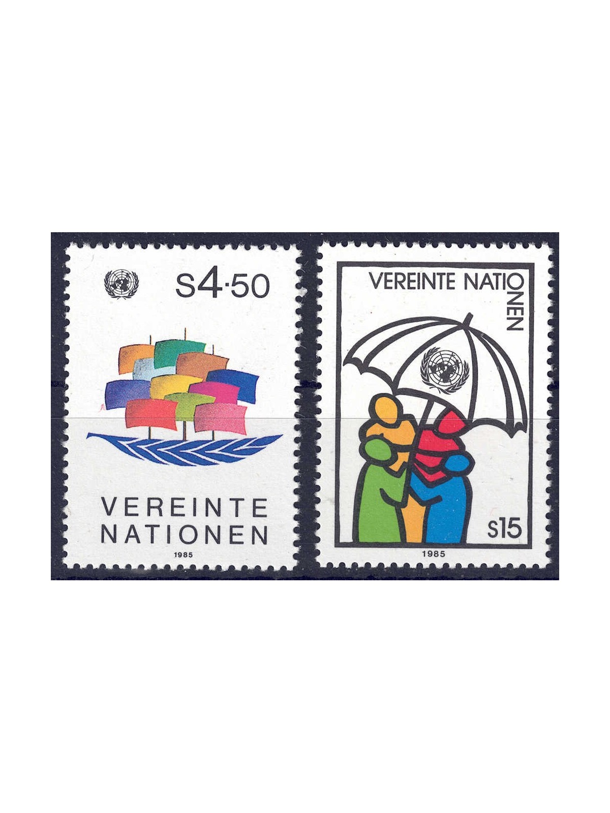 ONU VIENNA 1985 Ordinary series 2v MNH**