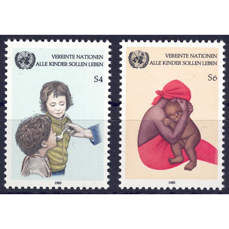 ONU VIENNA 1985 Sopravvivenza infantile 2v MNH**