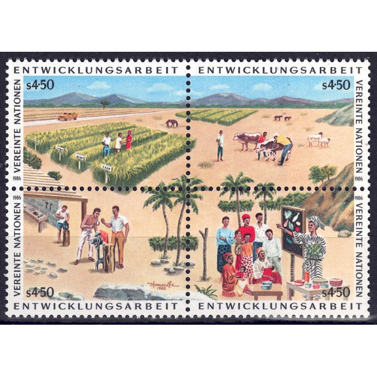 ONU VIENNA 1986 Programma di sviluppo 4v MNH**
