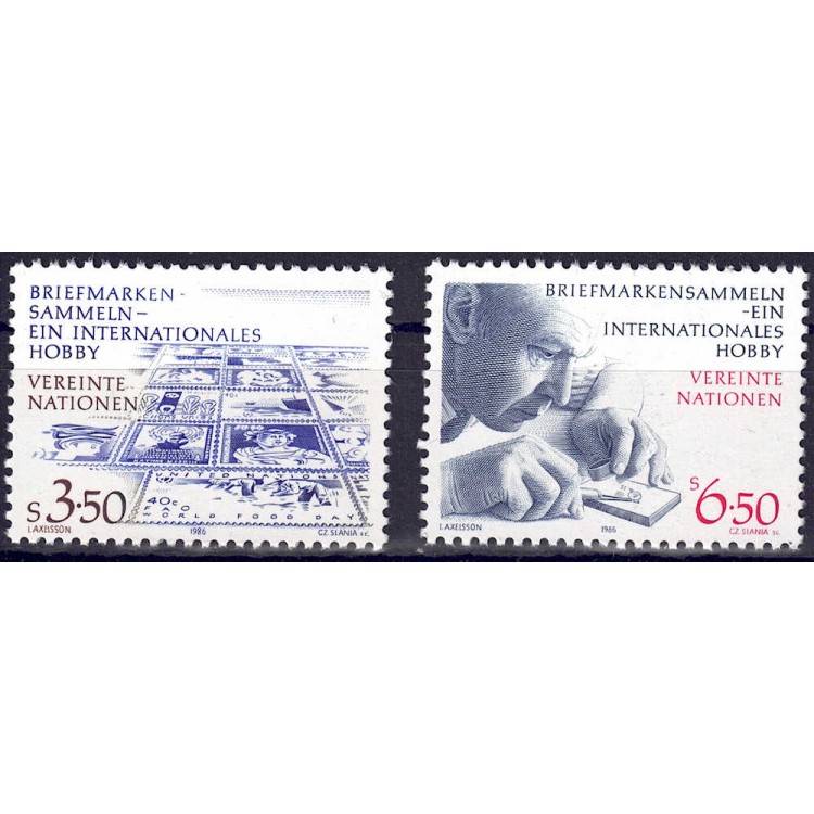 ONU VIENNA 1986 Filatelia 2v MNH**