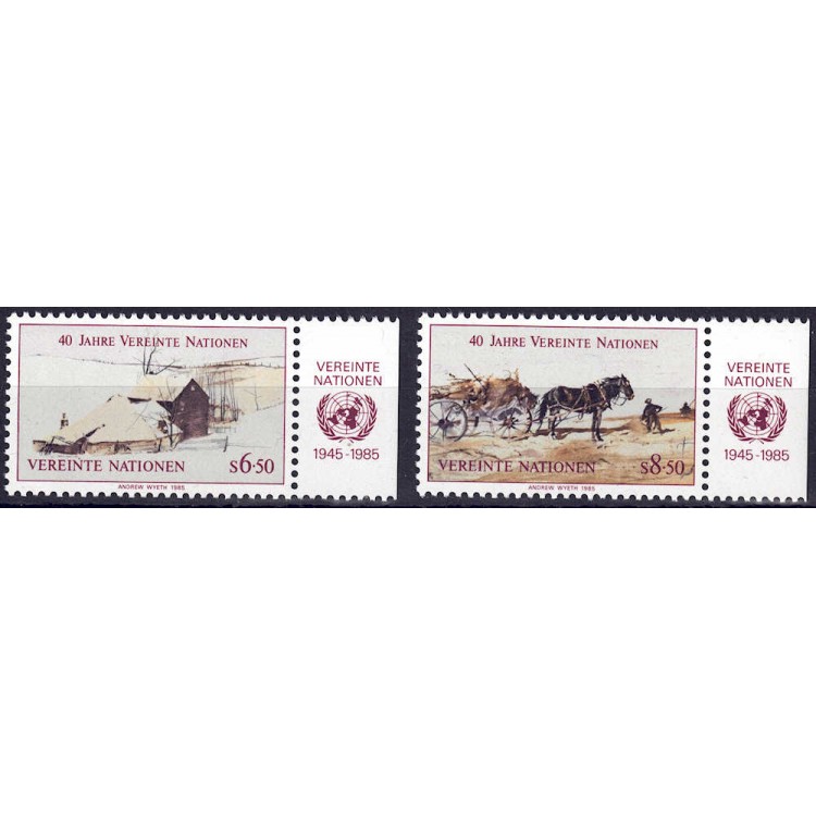 ONU VIENNA 1985 Anniversario delle Nazioni Unite 2v MNH** ca