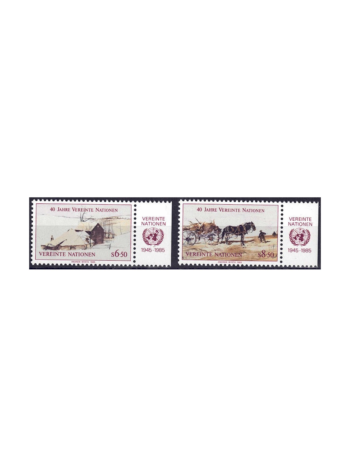 UN VIENNA 1985 Anniversary of the United Nations 2v MNH** ca