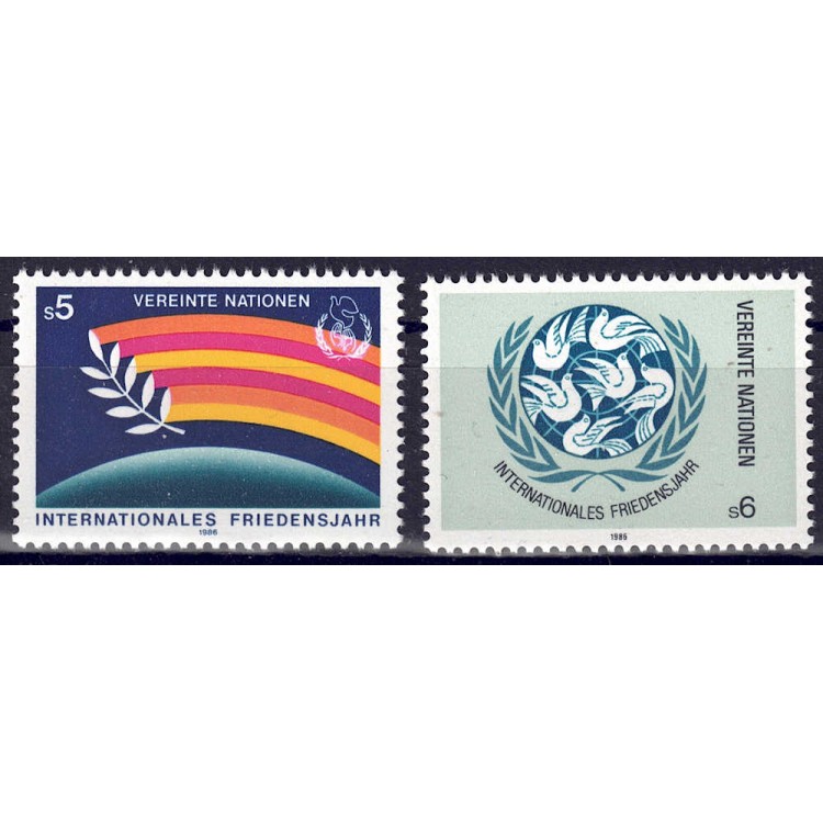 UN VIENNA 1986 International Year of Peace 2v MNH**
