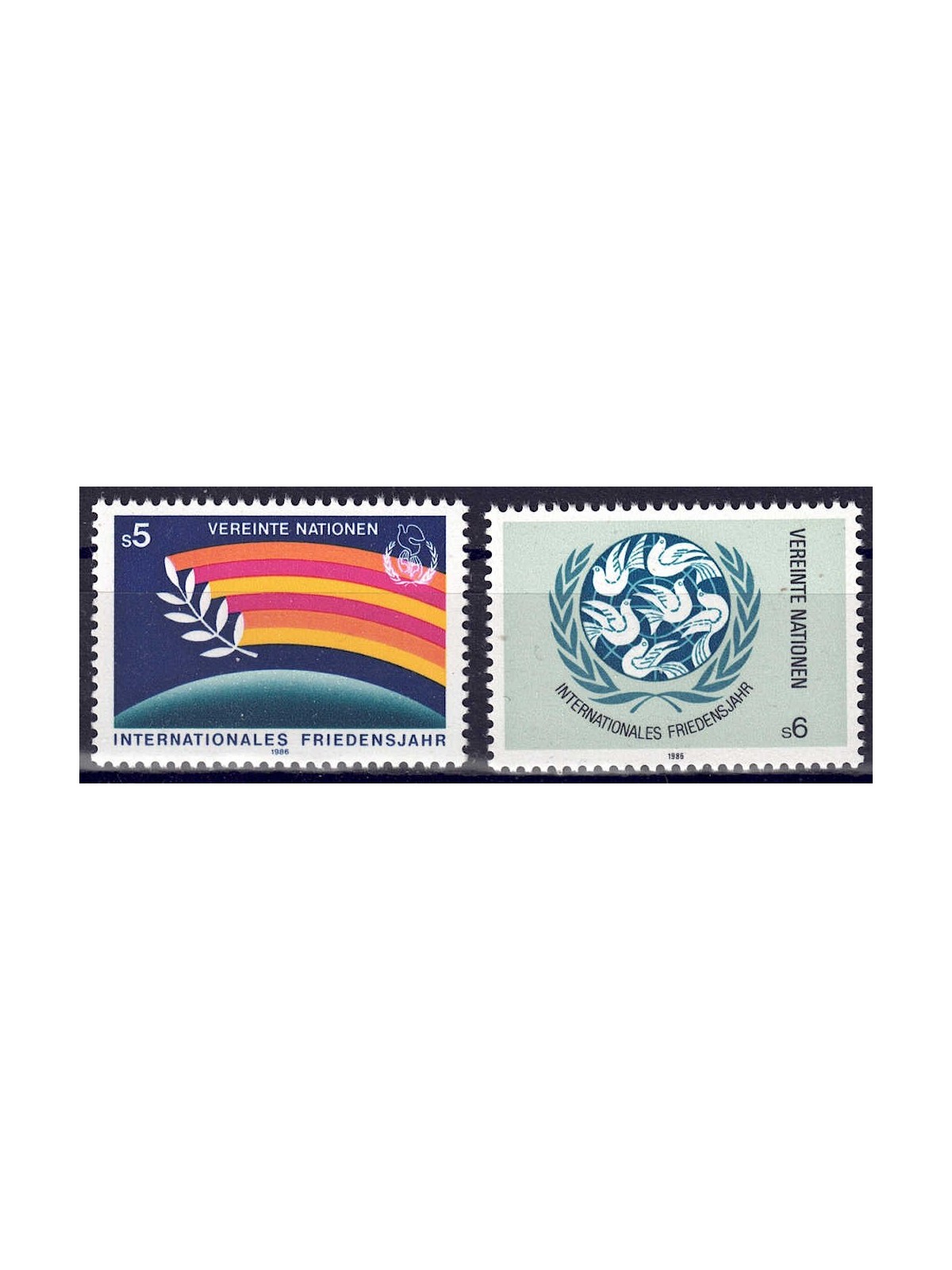 ONU VIENNA 1986 Anno Internazionale della Pace 2v MNH**