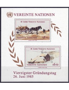 ONU VIENNA 1985 Anniversario delle Nazioni Unite BF MNH**