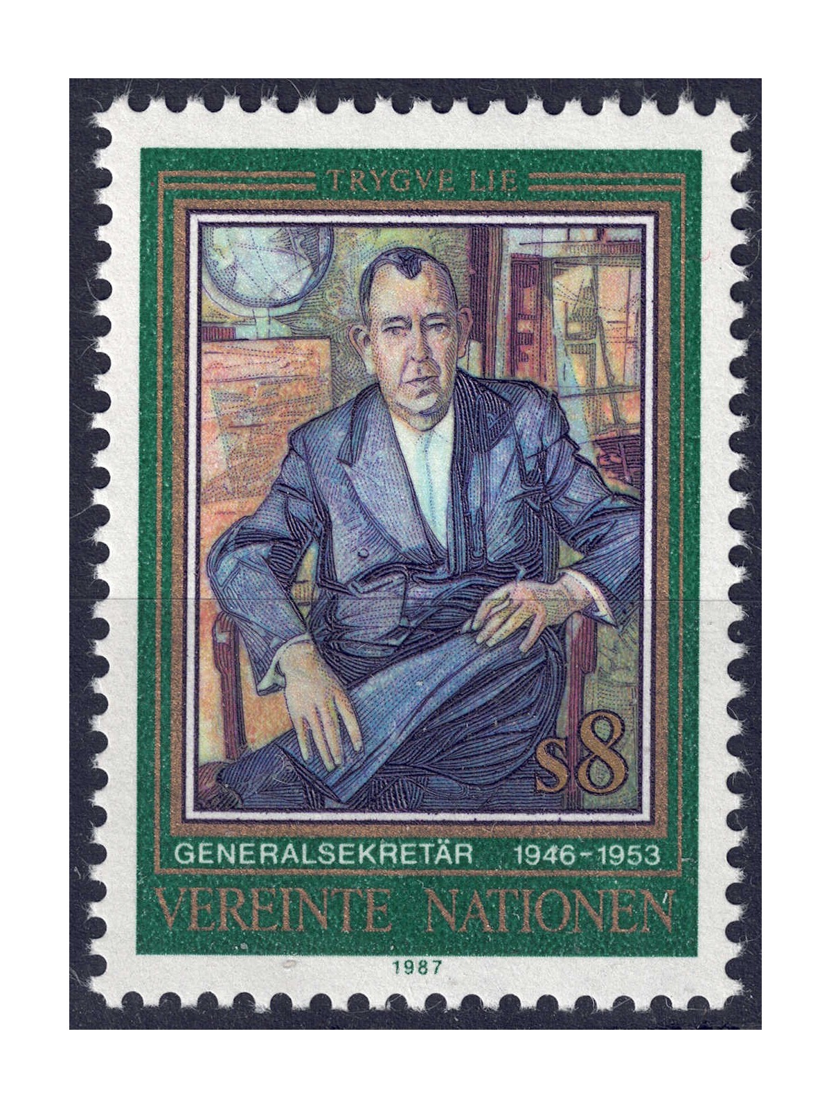 ONU VIENNA 1987 Trygve Lie MNH**