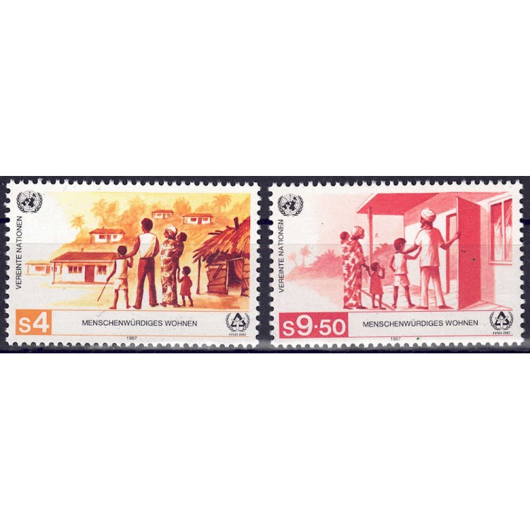ONU VIENNA 1987 Alloggi per i senzatetto 2v MNH**