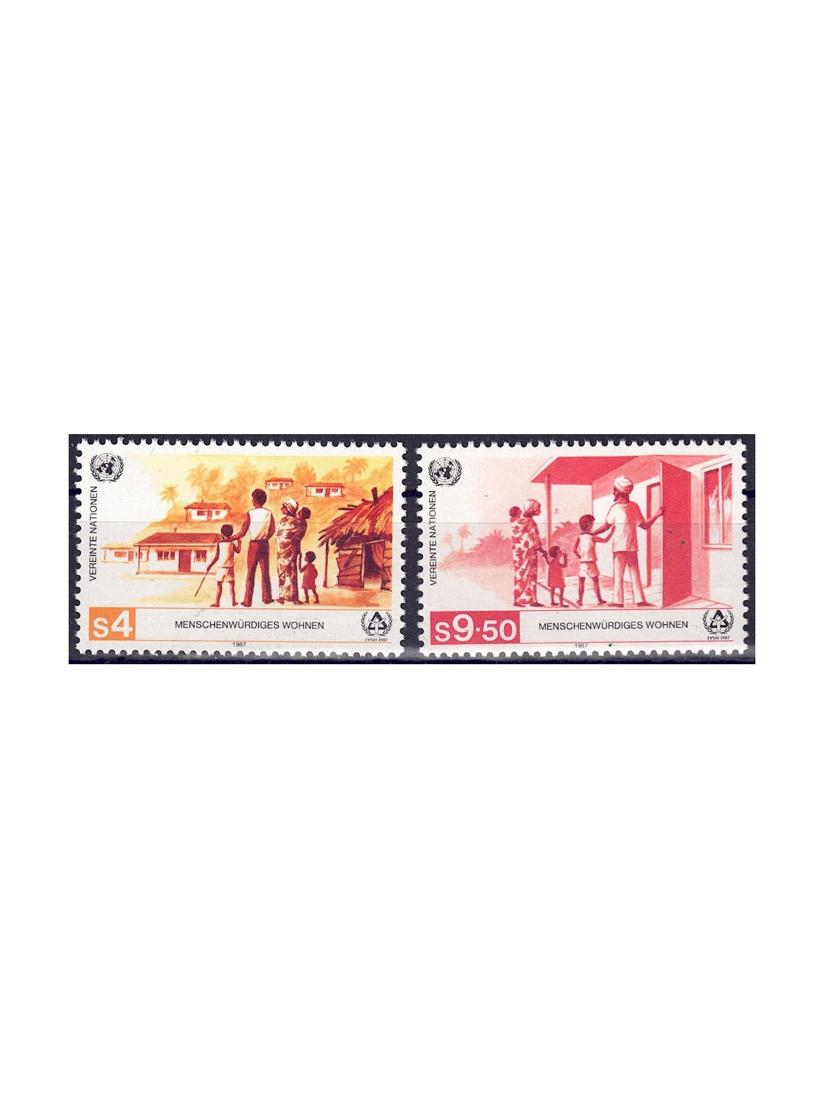 UN VIENNA 1987 Homeless Shelters 2v MNH**