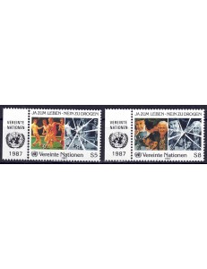 UN VIENNA 1987 Yes to life, no to drugs 2v MNH** ca