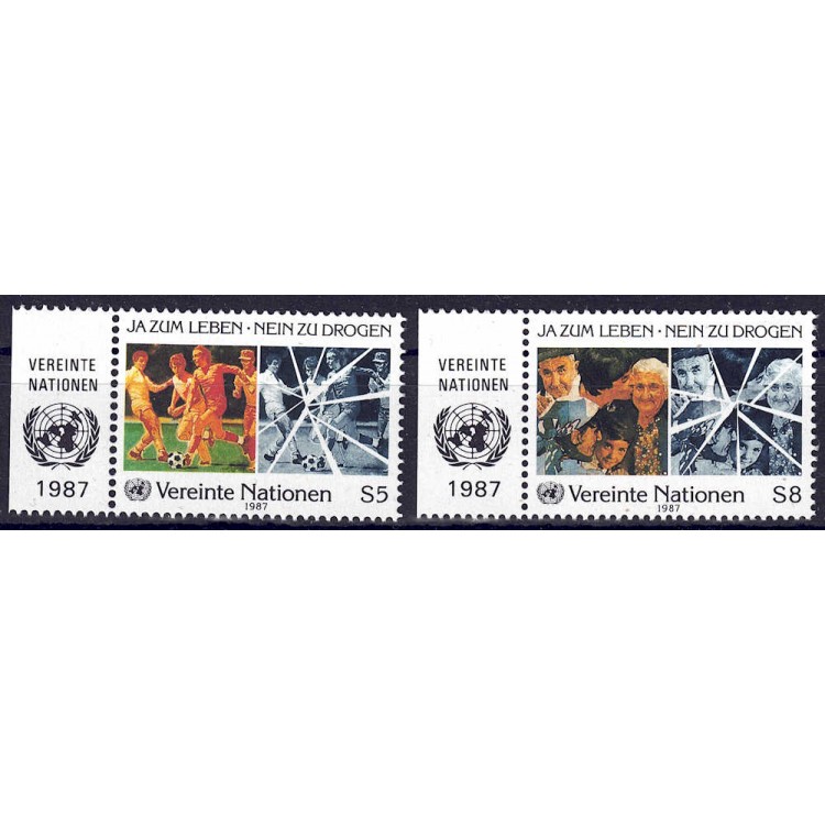 ONU VIENNA 1987 Si alla vita, no alla droga 2v MNH** ca