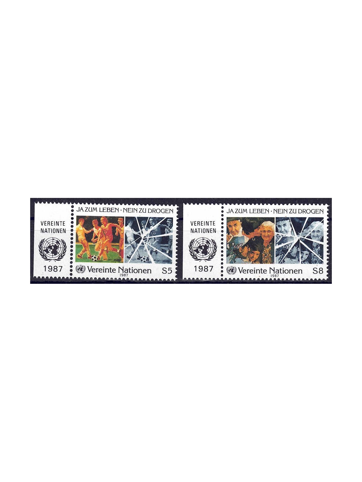 ONU VIENNA 1987 Si alla vita, no alla droga 2v MNH** ca