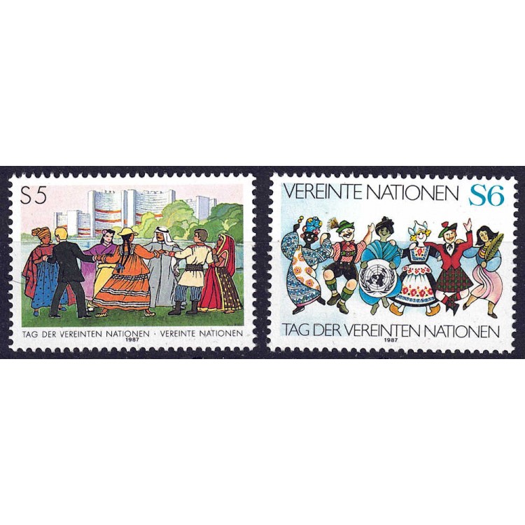 ONU VIENNA 1987 Giornata delle Nazioni Unite 2v MNH**